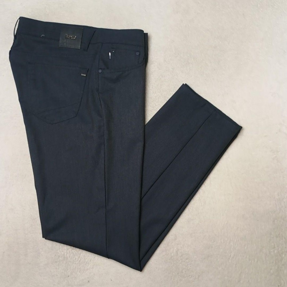 BRAX Pants Men 36x32 Blue Ceramica Chuck Chino Slim Stretch Microfiber Easy Care